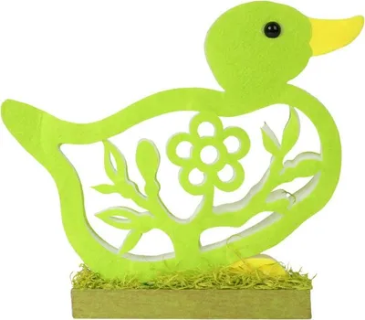 Produktbild von Osterente aus Schaumstoff, stehende Figur, grün