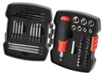 Image de BLACK+DECKER Coffret Tournevis à cliquet manuel avec embouts (43 pièces) A7175-XJ