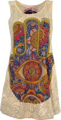 Produktbild von Mirror Top, Longshirt, Minikleid - Fatimas Hand / Elfenbein, Damen, Creme-weiß, Baumwolle, Größe: L