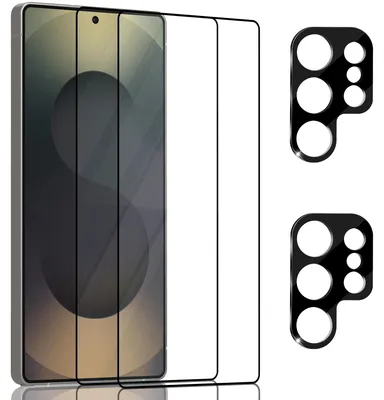 Produktbild von 2-Pack Samsung S25 Ultra Displayschutzfolie & 2-Pack Kameraschutz - Gehärtetes Glas 9H - Super Qualität 3D