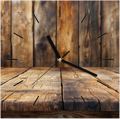 Produktbild von Wanduhr aus Glas mit Motiv Holzbodenoptik- 30 x 30 cm - inkl. Aufhängesystem