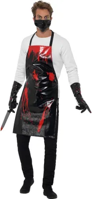 Produktbild von Bloederige Chirurg/Slager Kostüm‑Set Schwarz-Rot