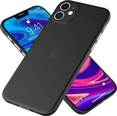 Obrázok produktu pre NALIA Extra tenké tvrdé puzdro pre iPhone 12 Mini, ultra tenké puzdro na mobilný telefón kryt puzdro čierne
