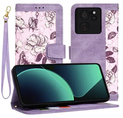 Produktbild von Techsuit FlipCraft Book Wallet Klapphülle mit Kabel für Xiaomi 13T/13T Pro - Mysterious Purple