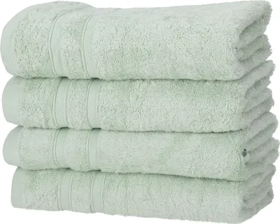 Produktbild von 4er Set Handtücher 50x100 cm Baumwolle Weich Soft Frottee Saugfähig Handtuch, Farbe:mint
