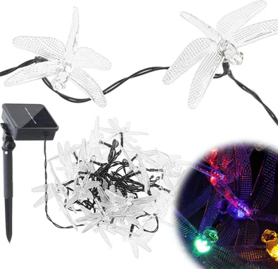Obrázok produktu pre Solárne záhradné svietidlá vážka 6,5m 30LED viacfarebné