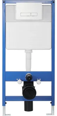 Productafbeelding van CERANO - Toiletset met inbouwreservoir, module, toiletknop Slim, toiletzitting, wit - voor wandmontage/gipsplaatinstallatie