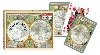 Obrázok produktu pre Piatnik hracie karty s mapou sveta - dvojbalenie