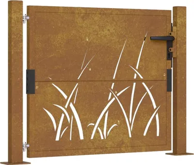 Immagine prodotto di vidaXL Cancello da giardino 105x105 cm in acciaio corten design erba