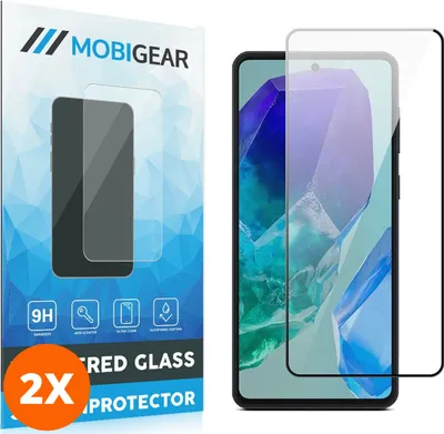 Produktbild von Mobigear Premium 4.99 Samsung Galaxy M55 Panzerglas Gehärtetes Glas Displayschutz - Hüllenfreundlich (2er Pack)