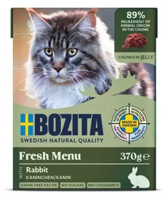 Zdjęcie produktu dla Bozita 4916, Dorosły, Każda rasa, Królik, 370 g, Nie zawiera ziarna, Bez soi
