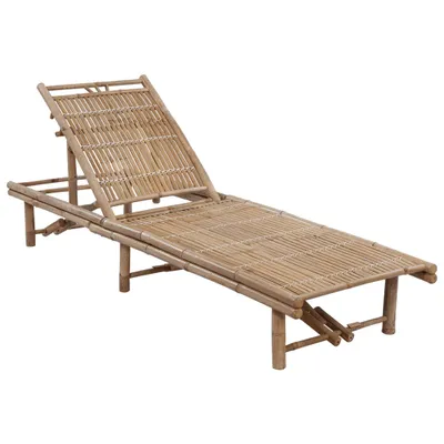 Produktbild von vidaXL Garten-Sonnenliege mit Auflage Bambus