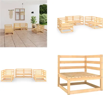 Produktbild von vidaXL 6 tlg. Garten Lounge Set Massivholz Kiefer - Garten-Lounge-Set - Garten-Lounge-Sets - Lounge-Set - Lounge-Sets
