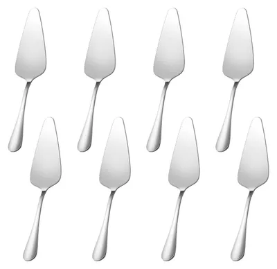 8er-Set Tortenheber aus Edelstahl, poliert, gezahnt, 22,7 cm