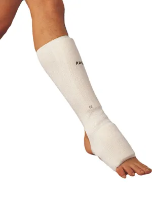 Image de Protège-tibias et protège-cou-de-pieds Tissu CE en diff. Couleurs blanc M