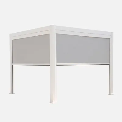 Produktbild von sweeek - Bioklimatische Pergola Triomphe 3x3m V2 mit 2 Markisen 3 m - Weiß