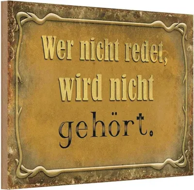 Produktbild von vianmo Holzschild 12x18 cm wer nicht redet gehört Dekoration