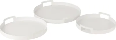 Produktbild von J-Line Set Von 3 Tabletten Rund Metall Weiß