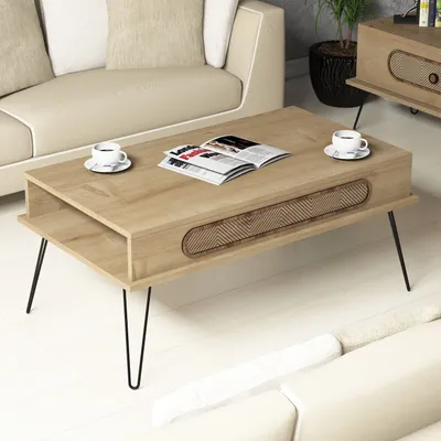 Obrázok produktu pre Skye Decor, Ekol - Dub, konferenčný stolík, dub, 100 % MELAMÍNOM POTRIEBOVANÁ DOSKA, 105 x 56 x 45,8 cm