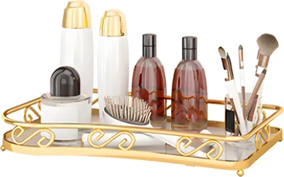 Produktbild von Heikoeco® Schminktisch Organizer, Luxus-make up Organizer,organizer,make up organizer,schminktisch aufbewahrung, mit 1 bis 3 Ebenen in Gold