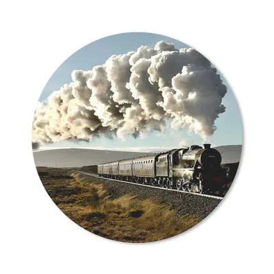 Produktbild von MuchoWow® Mauspad Mousepad Ein Dampfzug über eine Brücke mit der grünen Landschaft 50x50 cm - Mousepads - Maus Mat - Pad - Mausunterlage - Vinyl