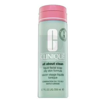 Obrázek produktu pro Clinique All About Clean Liquid Facial Soap, Čistící pěna, Ženy, Smíšená pleť, Mastná pleť, Čisticí, Exfoliace, Hydratující, Pumpovacíc lahvička, - Use twice a day, morning and night. - Lather between palms with luke warm water. - Massage over...