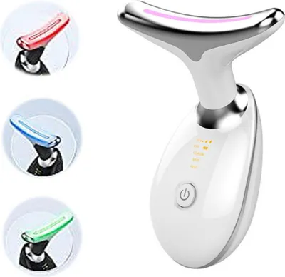 Obrázok produktu pre INF 7-farebný LED masážny prístroj na krk s EMS, sonickou vibráciou a teplom biely