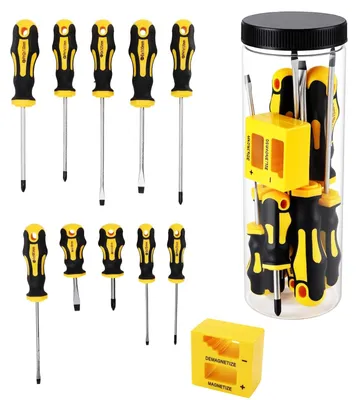 Produktbild von 22-teiliges Schraubendreher-Set mit Magnetisierer und Rutschfestem Griff