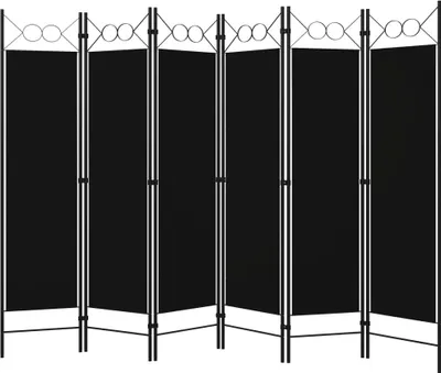 Produktbild von vidaXL 6-tlg. Raumteiler Schwarz 240 x 180 cm