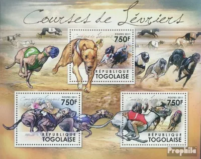 Produktbild von Briefmarken Togo 2011 Mi 4317-4319 Kleinbogen (kompl. Ausgabe) postfrisch Rennwindhunde