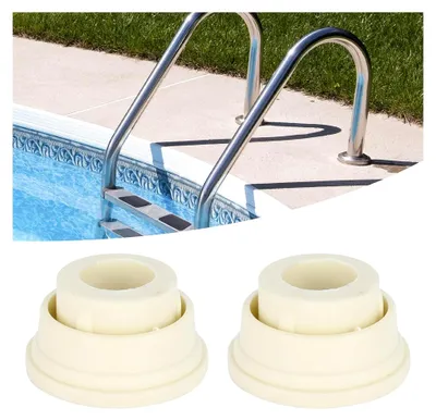 Produktbild von Gummipuffer für Poolleiter, 2 Stück, Stopper für Schwimmbadleitern mit 42 mm Durchmesser (Weiß)