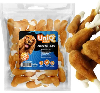 Obrázok produktu pre Pochúťky pre psov, snack kuracie stehná UniQ Pets 500g