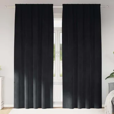 Produktbild von Vorhänge 2 stk. Schwarz 140 x 260 cm Samt