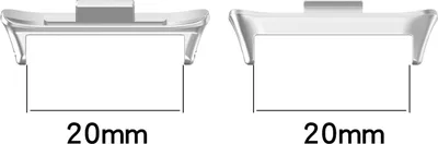 Produktbild von Für Xiaomi Smart Band 9 Pro 1 Paar Edelstahl Band 20mm Verbindungsstück Adapter