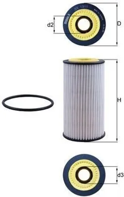 Produktbild von Ölfilter MAHLE OX 1311D Filtereinsatz für AUDI A4 B9 Avant (8W5, 8WD) A6 Avant (4A5, C8) A5 Sportback (F5A) Q5 (FYB) A4 B9 Limousine (8W2, 8WC)