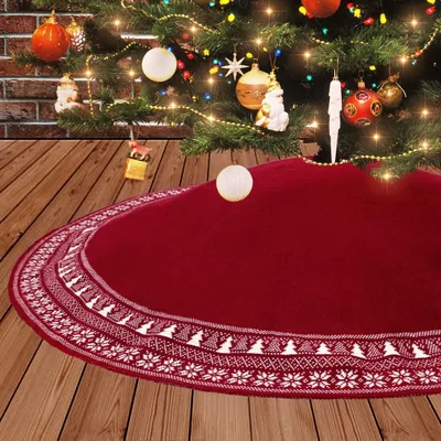 Produktbild von Große Weihnachtsbaum Rock, 122cm Gestrickter Weihnachtsbaumdecke Teppich Schneeflocken Christbaumständer Runde Christbaumdecke Rock Matte Für Zuhause Feier Weihnachtsbaum Deko