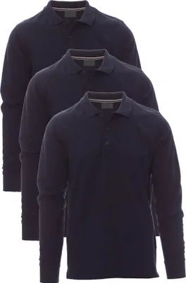 Produktbild von Mivaro Herren 3er Pack Poloshirt Langarm - aus reiner Baumwolle - Regular Fit - Polo Shirt mit Knopfleiste und Kragen - atmungsaktiv und hautfreundlich ideal für Arbeit Freizeit und Büro