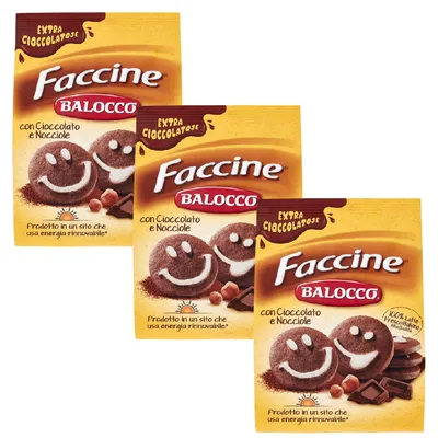 Produktbild von Balocco BALOCCO Faccine - Italienisches Mürbegebäck mit Schokolade und Haselnüssen 700g (Faccine, x3)
