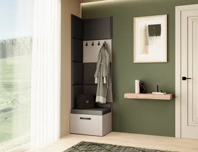 Produktbild von Garderobe MARGARET V, Farbe: Kaschmir+Jasmine100 mit gepolsterten Paneelen und Kleiderhaken