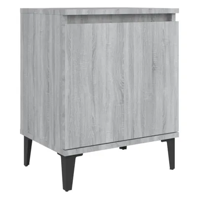 Immagine prodotto di Comodino con Gambe in Metallo Grigio Sonoma 40x30x50 cm