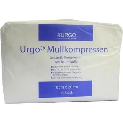 Zdjęcie produktu dla Kompresy z gazy Urgo 10 x 20 cm, niesterylne, 8-warstwowe, 100 szt.