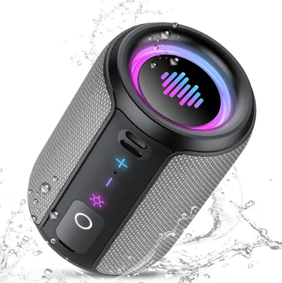 Produktbild von Bluetooth Lautsprecher 15W IPX7 Wasserdicht Bluetooth 5.4 TWS Stereo RGB Licht 12H Akku Tragbare Musikbox Outdoor