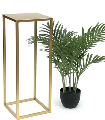 Produktbild von DanDiBo Blumenhocker Metall Gold Eckig 60 cm Blumenständer Beistelltisch 96506 M Blumensäule Modern Pflanzenständer Pflanzenhocker