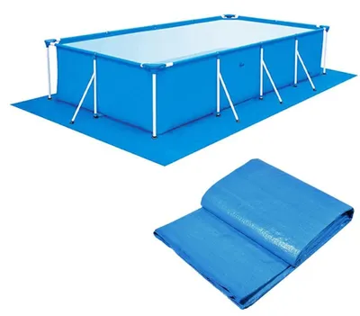 Image de Tapis de sol imperméable - Protection pour piscine - Pliable - Tissu polyester - 250 x 340 cm - Bleu
