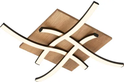 Produktbild von Deckenlampe Wellenförmige Deckenleuchte Schlafzimmer Wohnzimmer Warmweiß Holz