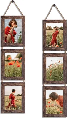 Produktbild von EYMPEU 13x18 Collage Dreifach Bilderrahmen Set Vintage-Braun