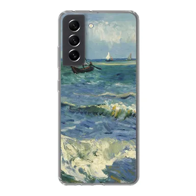 Produktbild von MuchoWow® Handyhülle Schutzhülle Hülle für Samsung Galaxy S21 FE Meereslandschaft bei Les Saintes-Maries-de-la-Mer - Vincent van Gogh Silikon Softcase Handy Hülle - Mobiltelefonhülle