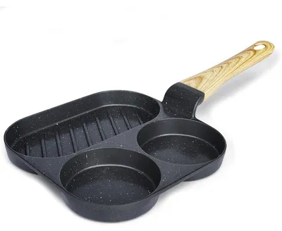 Antihaft-Eierpfanne mit 3 Mulden, Granit, 18 cm, grau
