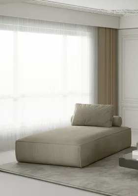 Productafbeelding van Chaiselongue, ligbed, loungebank CELES, bekleed met stof Scala in de kleur Truffle