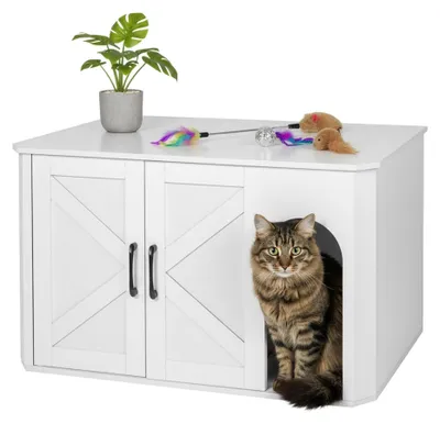 Produktbild von Katzenstreuschrank mit Matte - Holzoptik, Mehrzweck